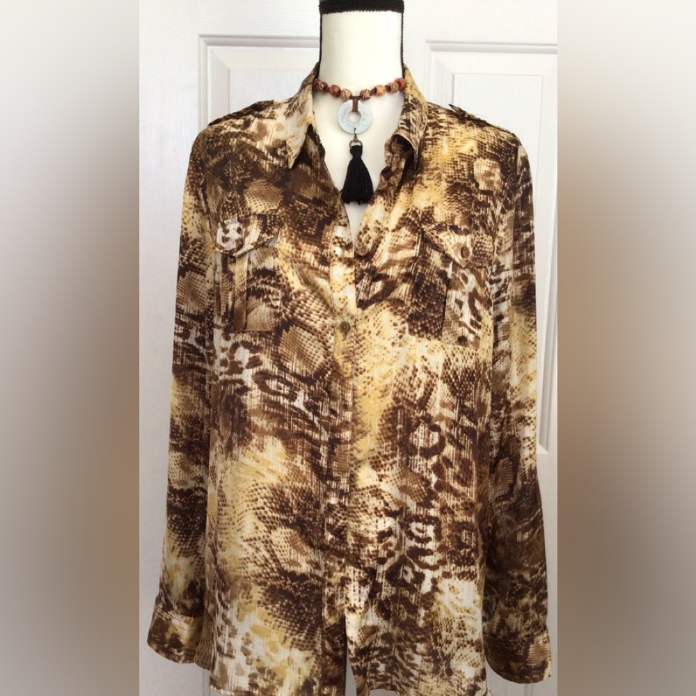 Jones New York animal print blouse